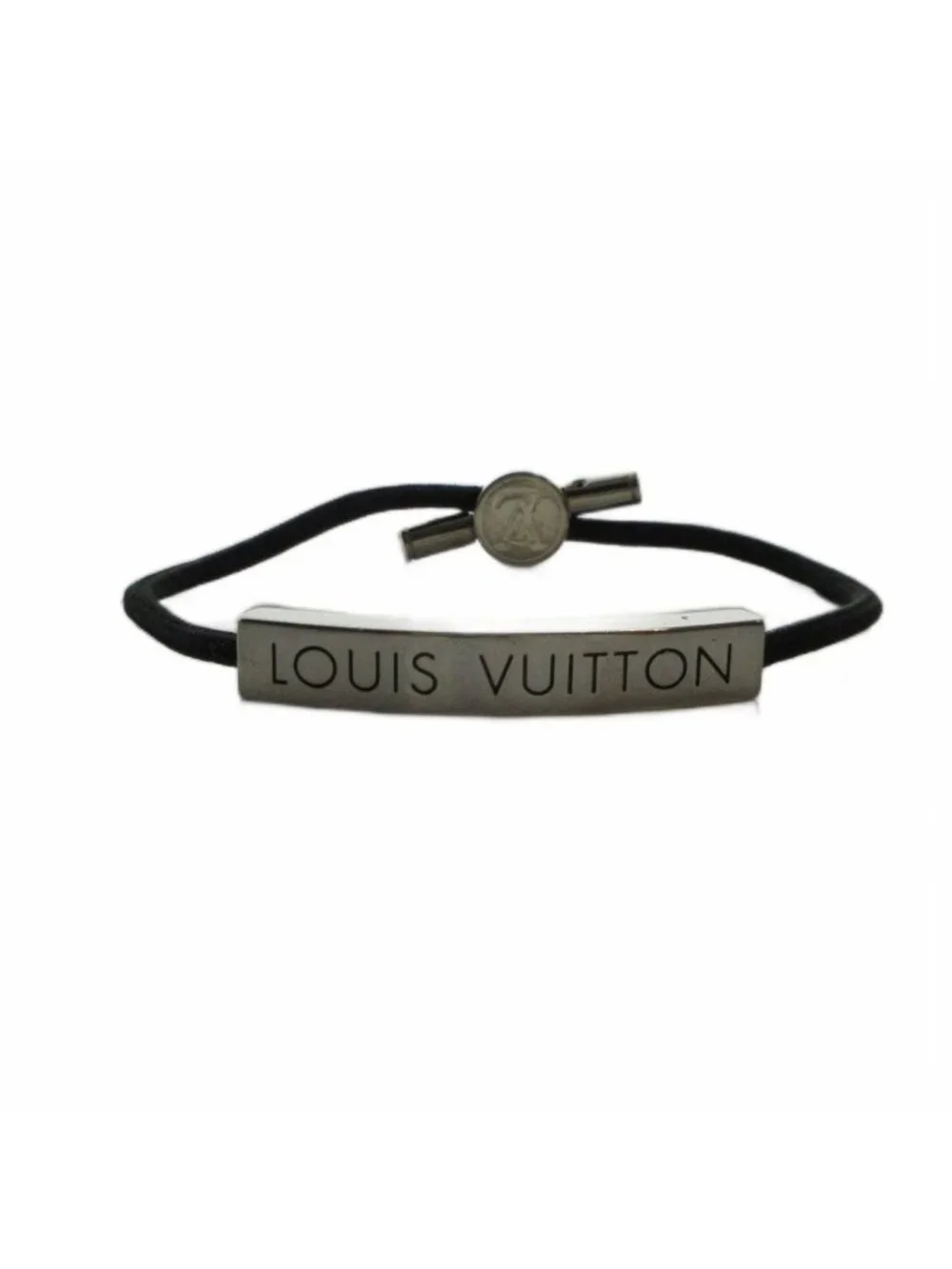 Louis Vuitton Bracelet LV Space Bangle Logo Silver Color Black